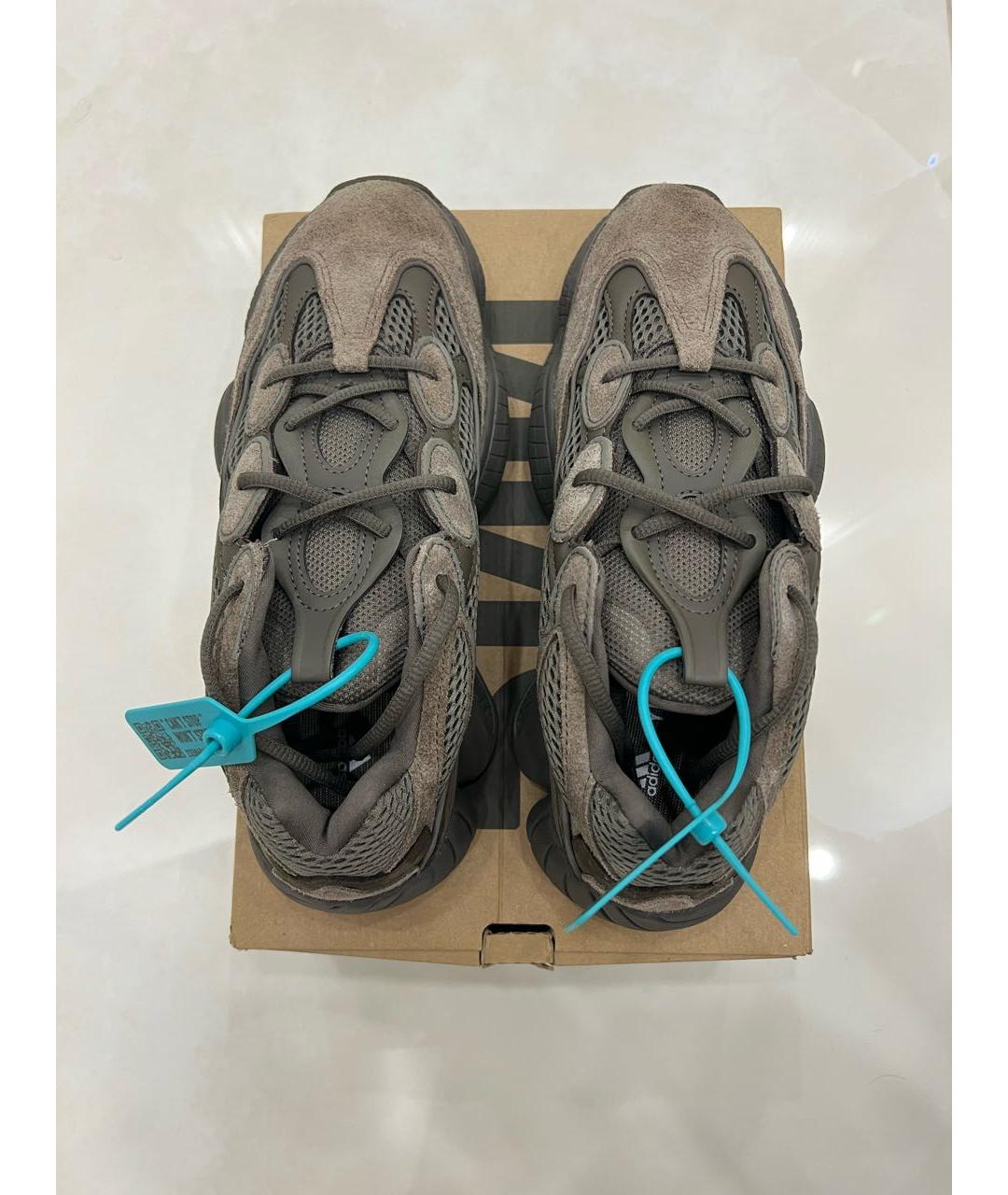 ADIDAS YEEZY Коричневые замшевые низкие кроссовки / кеды, фото 3