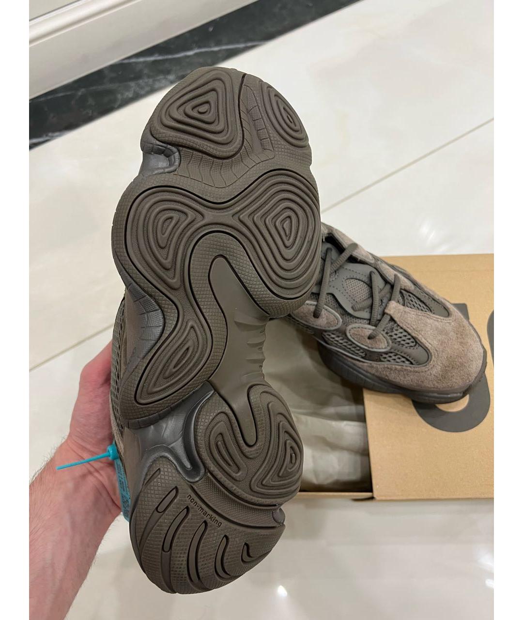 ADIDAS YEEZY Коричневые замшевые низкие кроссовки / кеды, фото 5