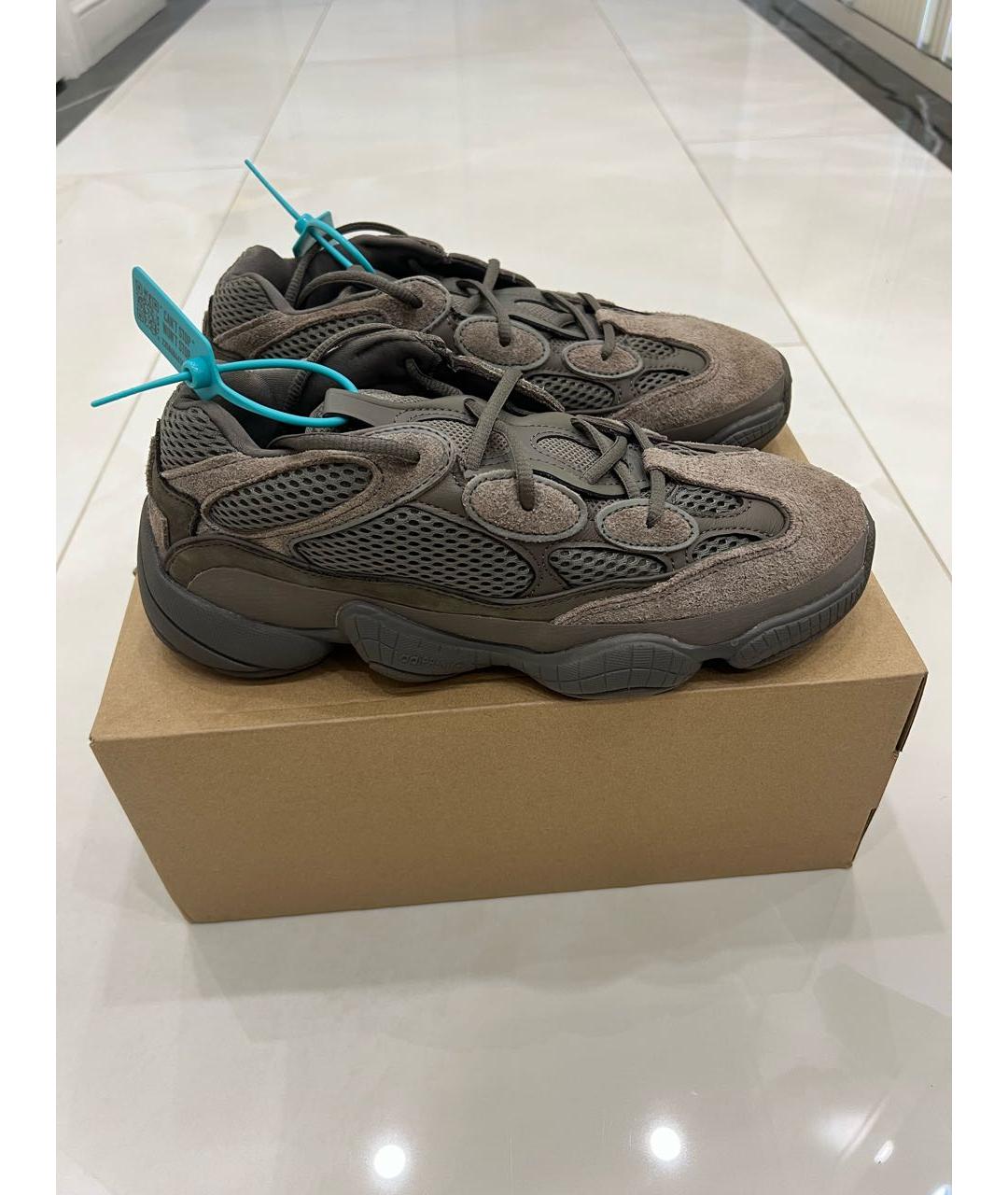 ADIDAS YEEZY Коричневые замшевые низкие кроссовки / кеды, фото 7