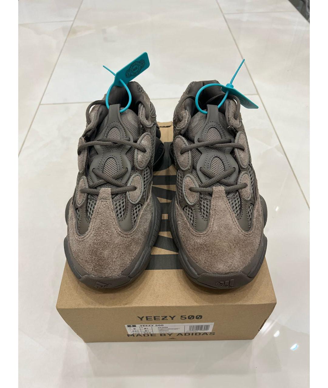 ADIDAS YEEZY Коричневые замшевые низкие кроссовки / кеды, фото 2