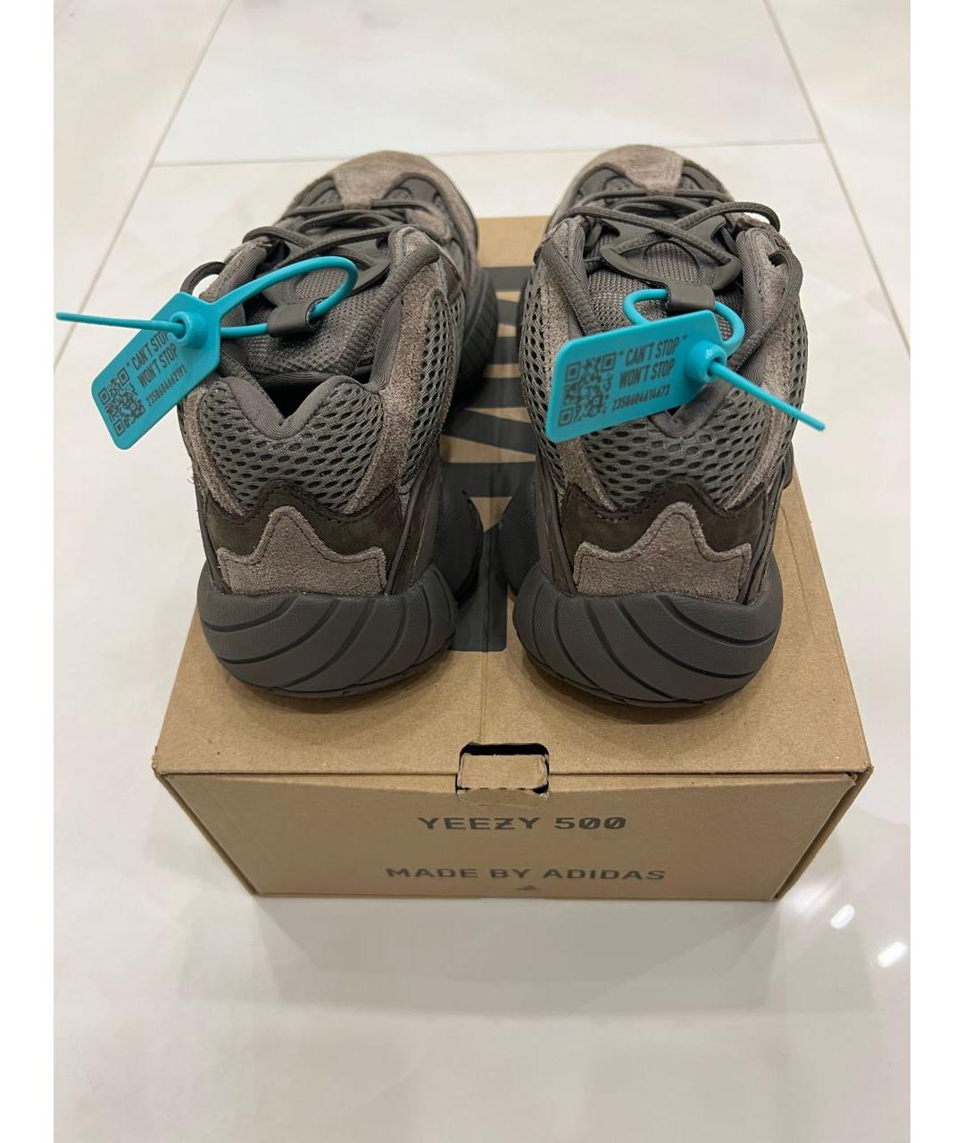 ADIDAS YEEZY Коричневые замшевые низкие кроссовки / кеды, фото 4