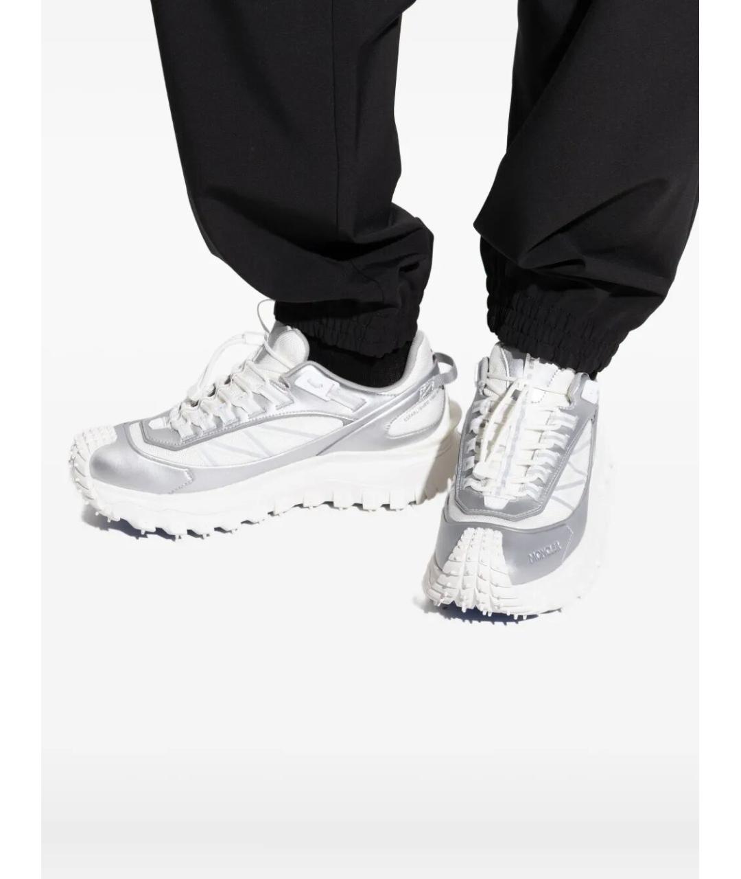 MONCLER Серебряные низкие кроссовки / кеды, фото 2