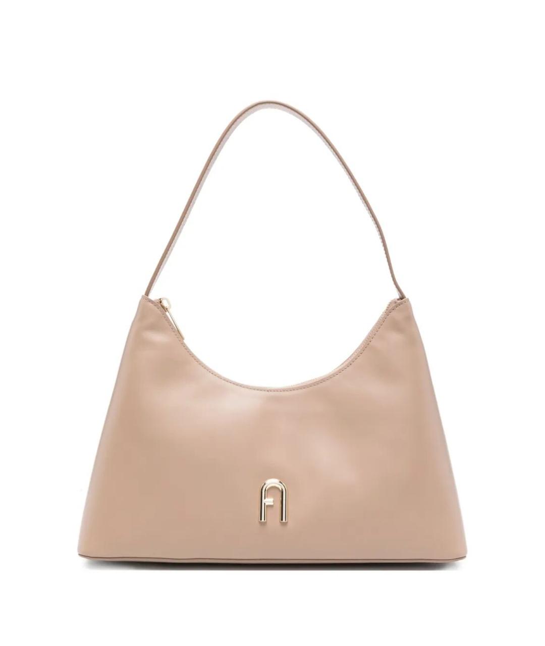 FURLA Бежевая кожаная сумка через плечо, фото 1