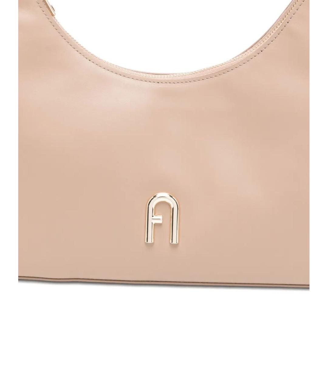 FURLA Бежевая кожаная сумка через плечо, фото 4