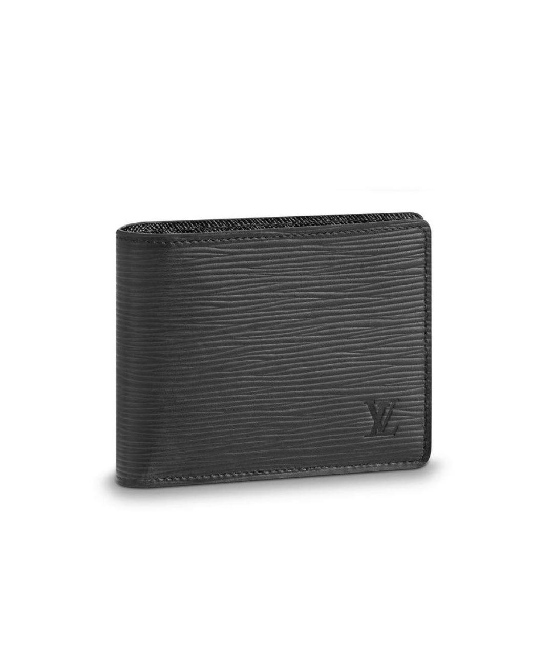 LOUIS VUITTON Черный кожаный кошелек, фото 4