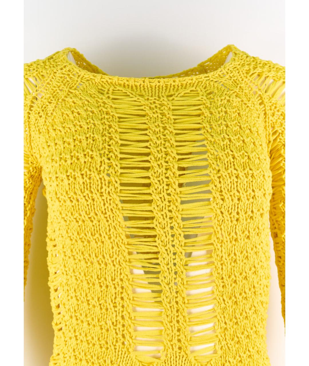 BALMAIN Желтое хлопковое повседневное платье, фото 3