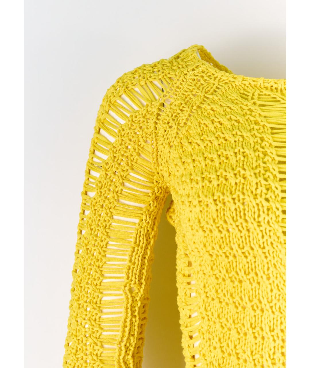 BALMAIN Желтое хлопковое повседневное платье, фото 2