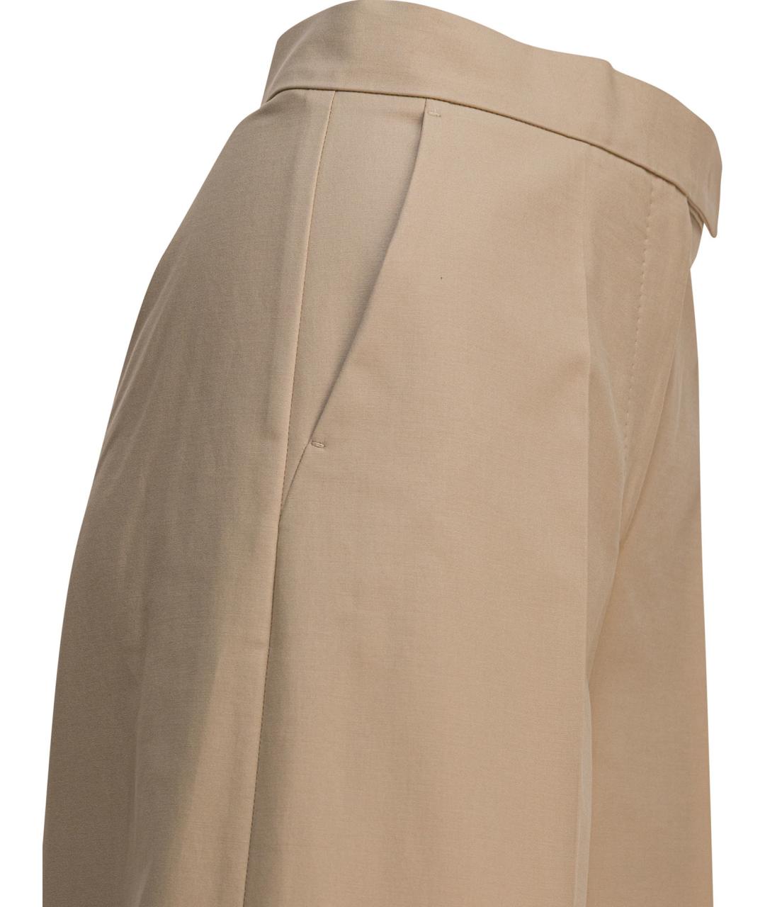 MAX MARA Бежевые хлопковые прямые брюки, фото 4