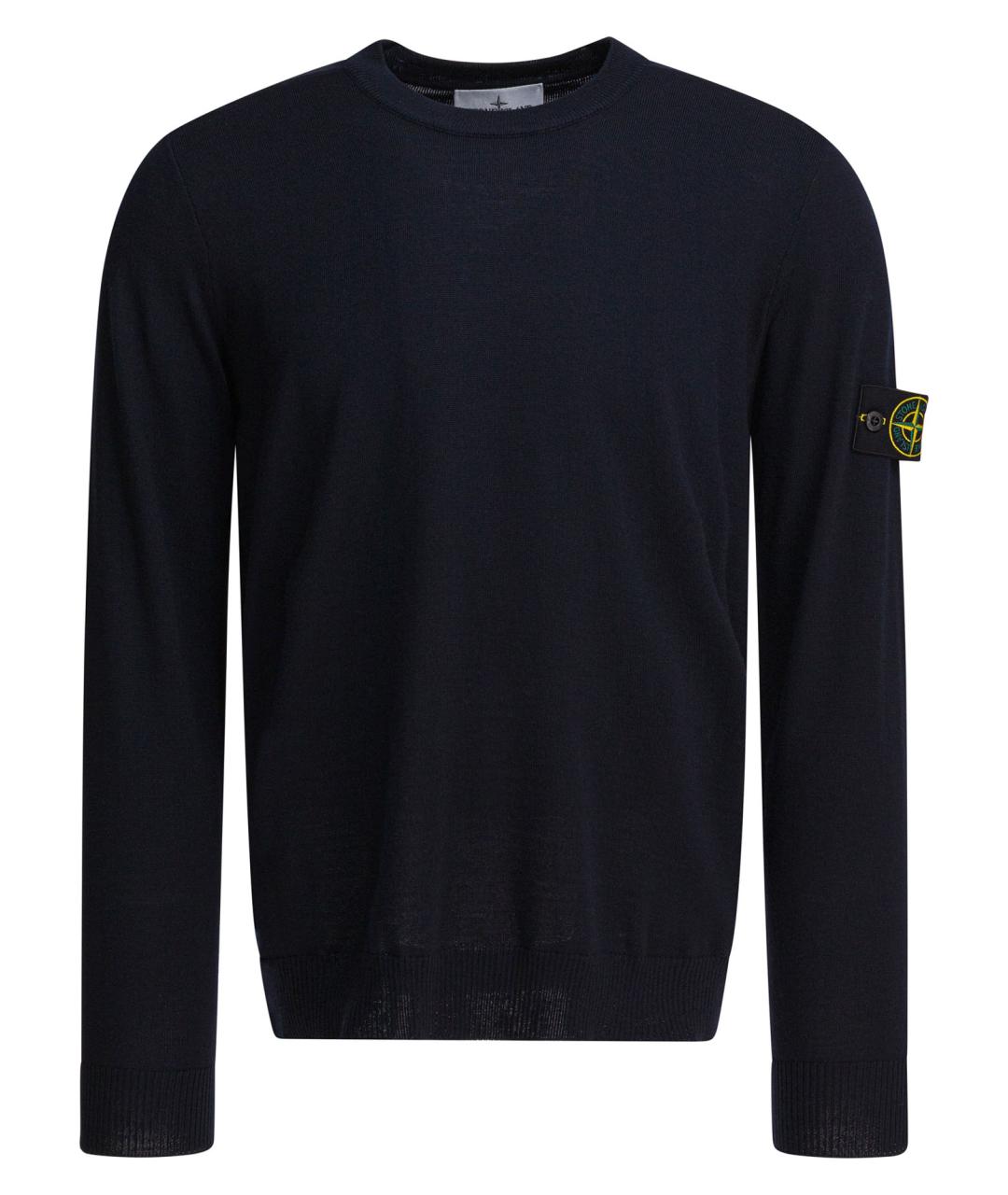 STONE ISLAND Темно-синий шерстяной джемпер / свитер, фото 1