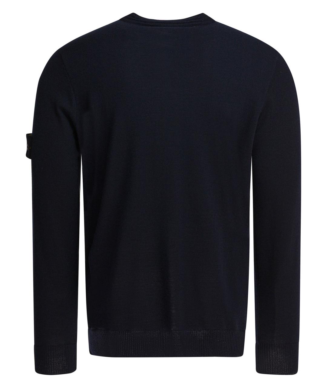 STONE ISLAND Темно-синий шерстяной джемпер / свитер, фото 2