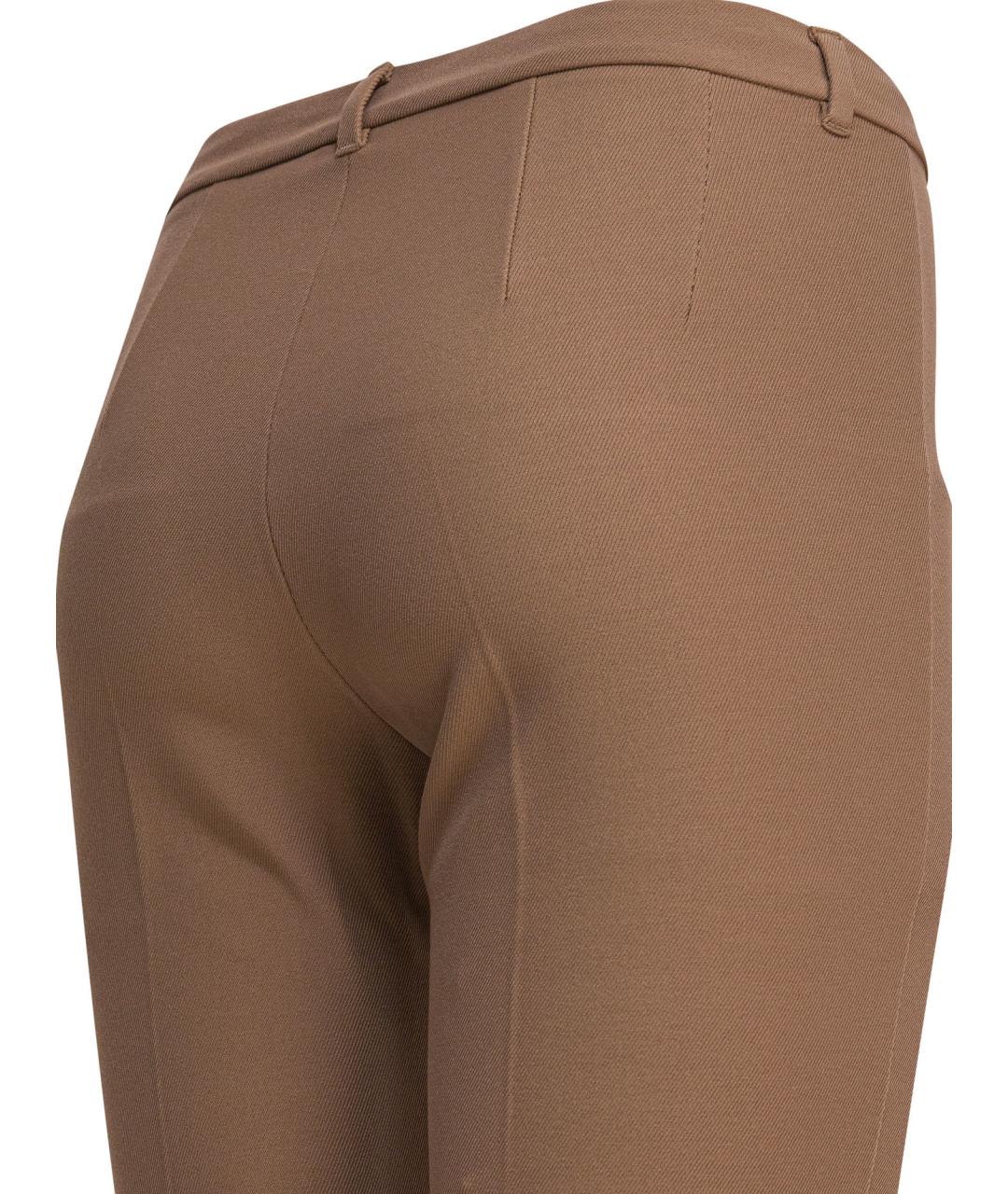 'S MAX MARA Коричневые хлопковые прямые брюки, фото 4