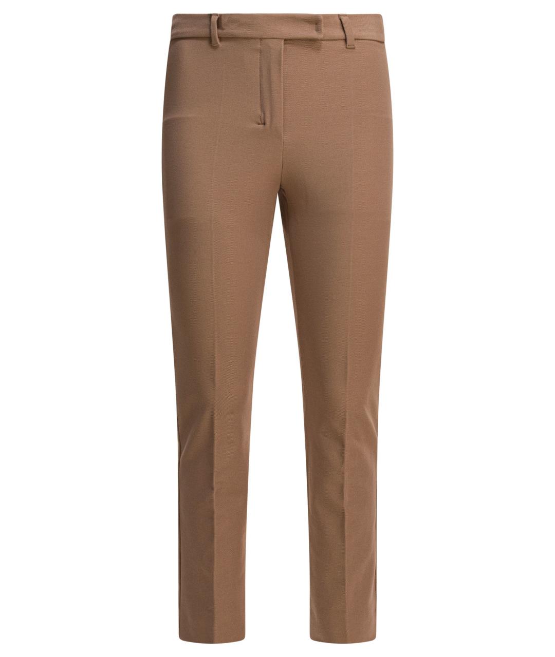 'S MAX MARA Коричневые хлопковые прямые брюки, фото 1