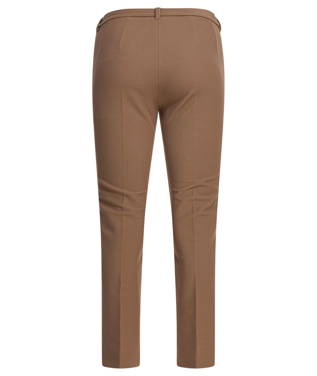 'S MAX MARA Коричневые хлопковые прямые брюки, фото 2