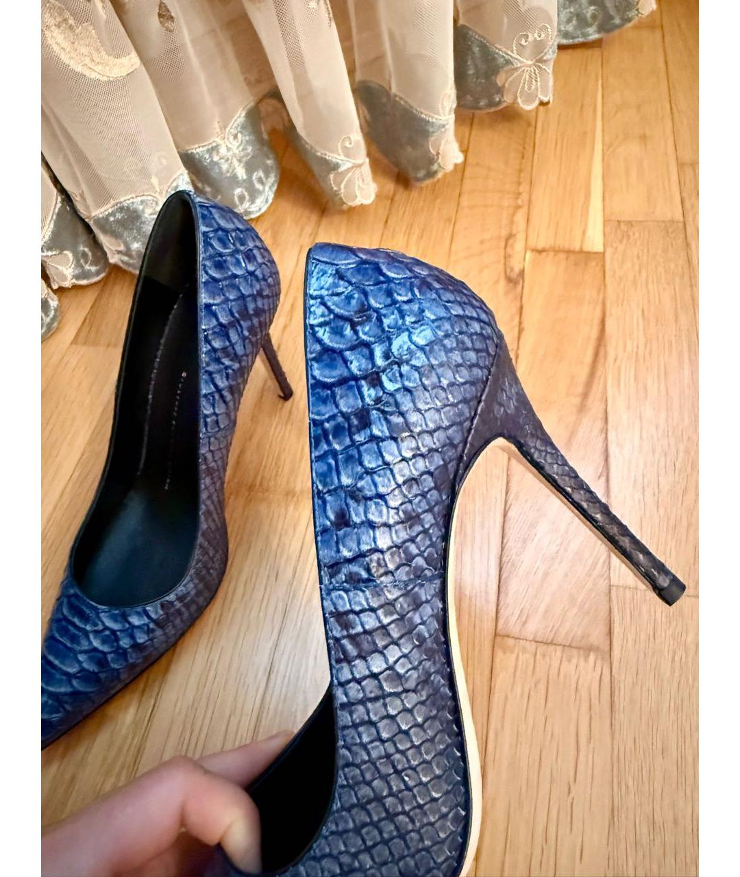 GIUSEPPE ZANOTTI DESIGN Темно-синие кожаные туфли, фото 5