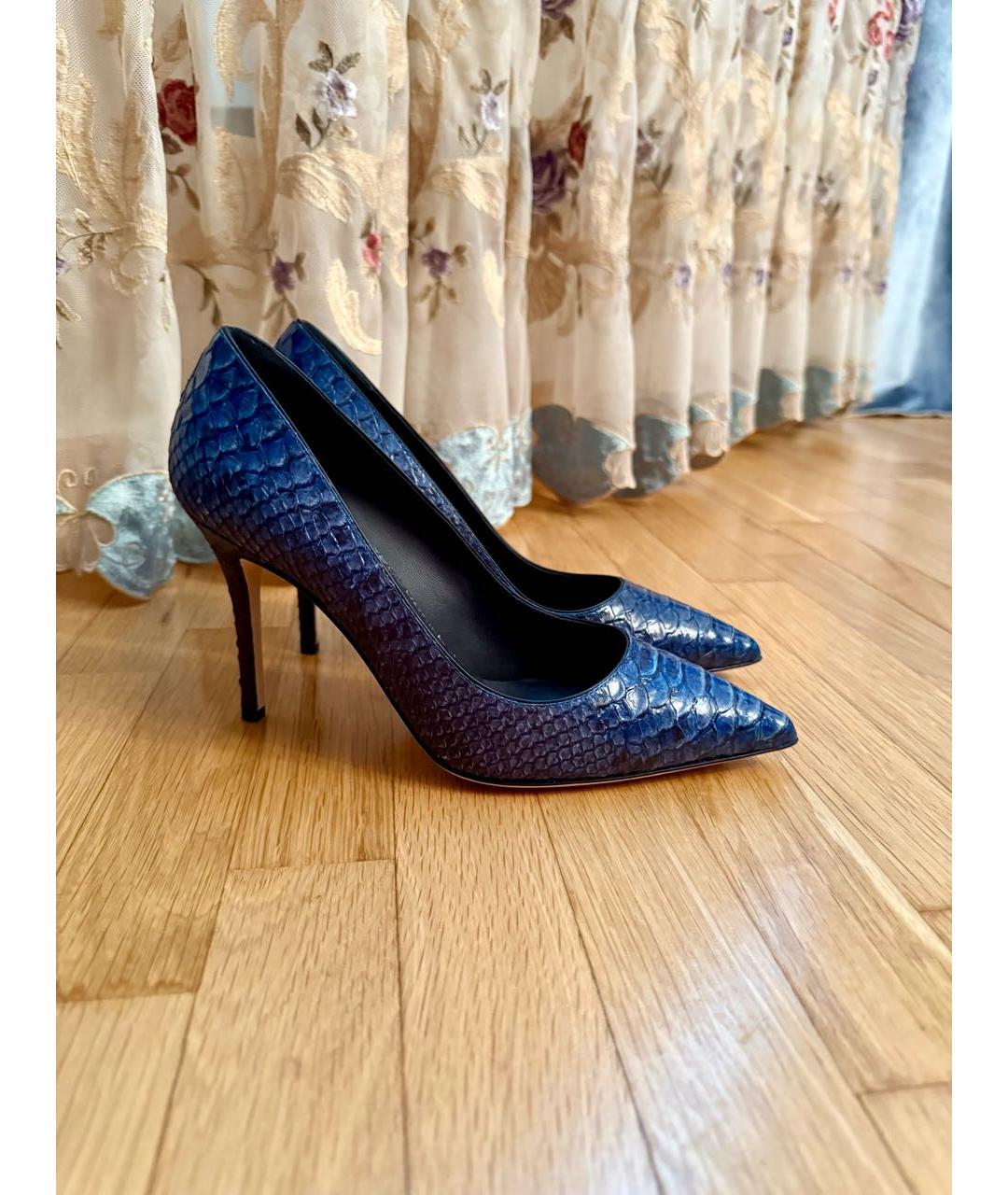 GIUSEPPE ZANOTTI DESIGN Темно-синие кожаные туфли, фото 6