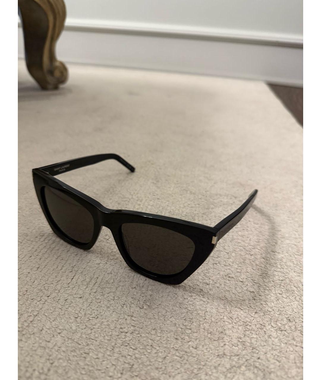 SAINT LAURENT Черные пластиковые солнцезащитные очки, фото 2