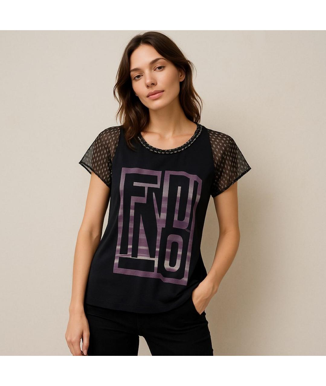 FENDI Черная футболка, фото 6