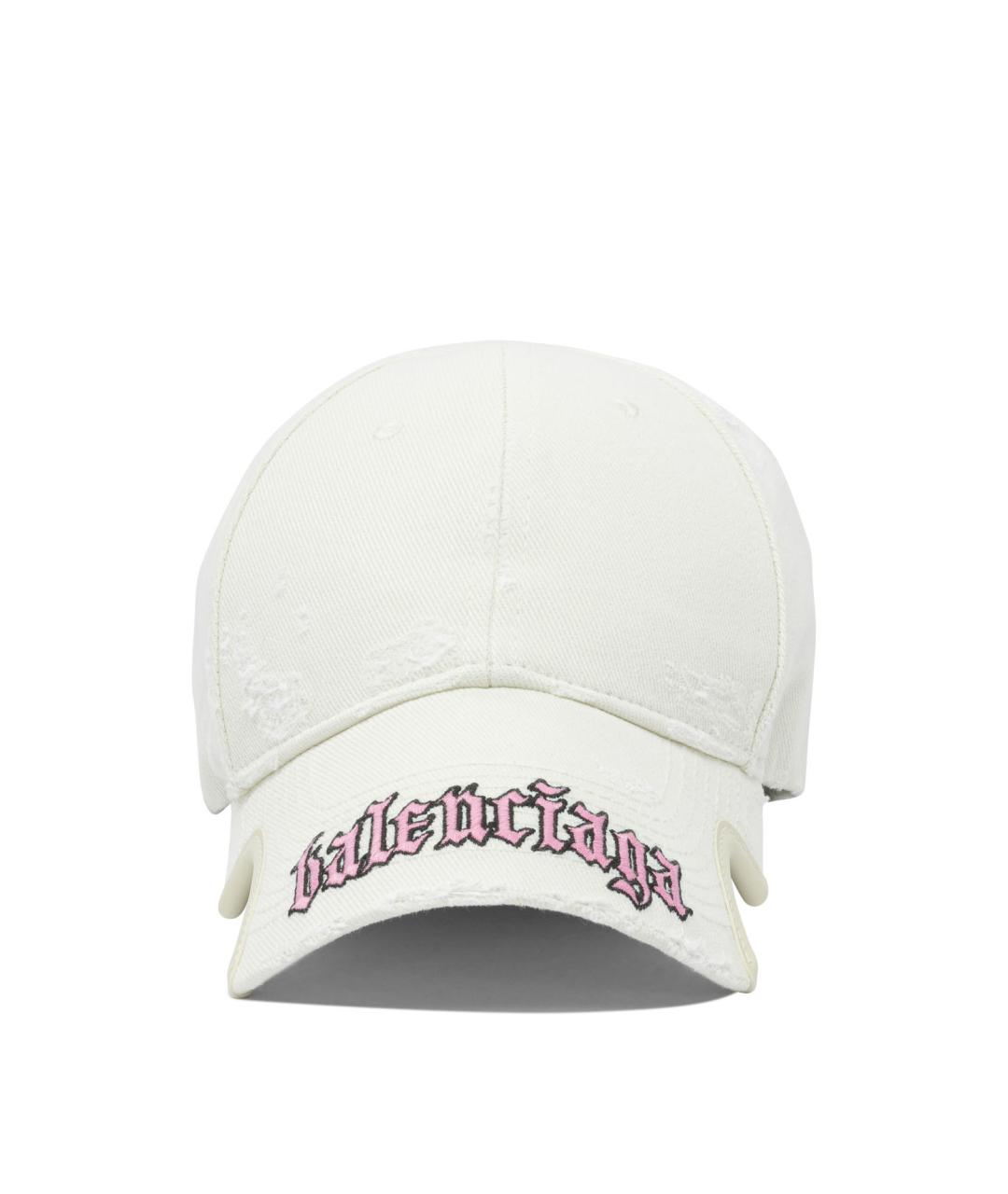 BALENCIAGA Белая хлопковая кепка, фото 1
