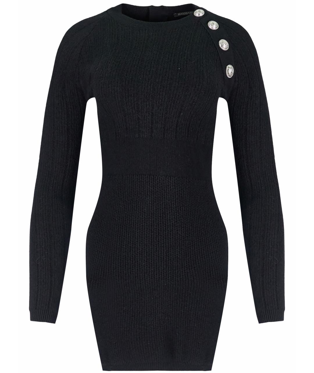 BALMAIN Черное шерстяное повседневное платье, фото 1