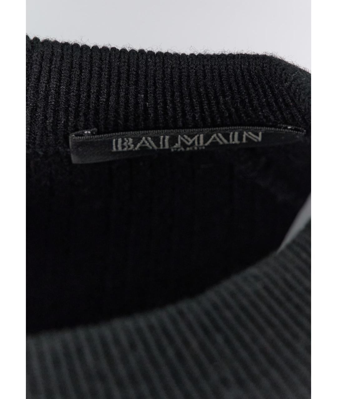 BALMAIN Черное шерстяное повседневное платье, фото 4