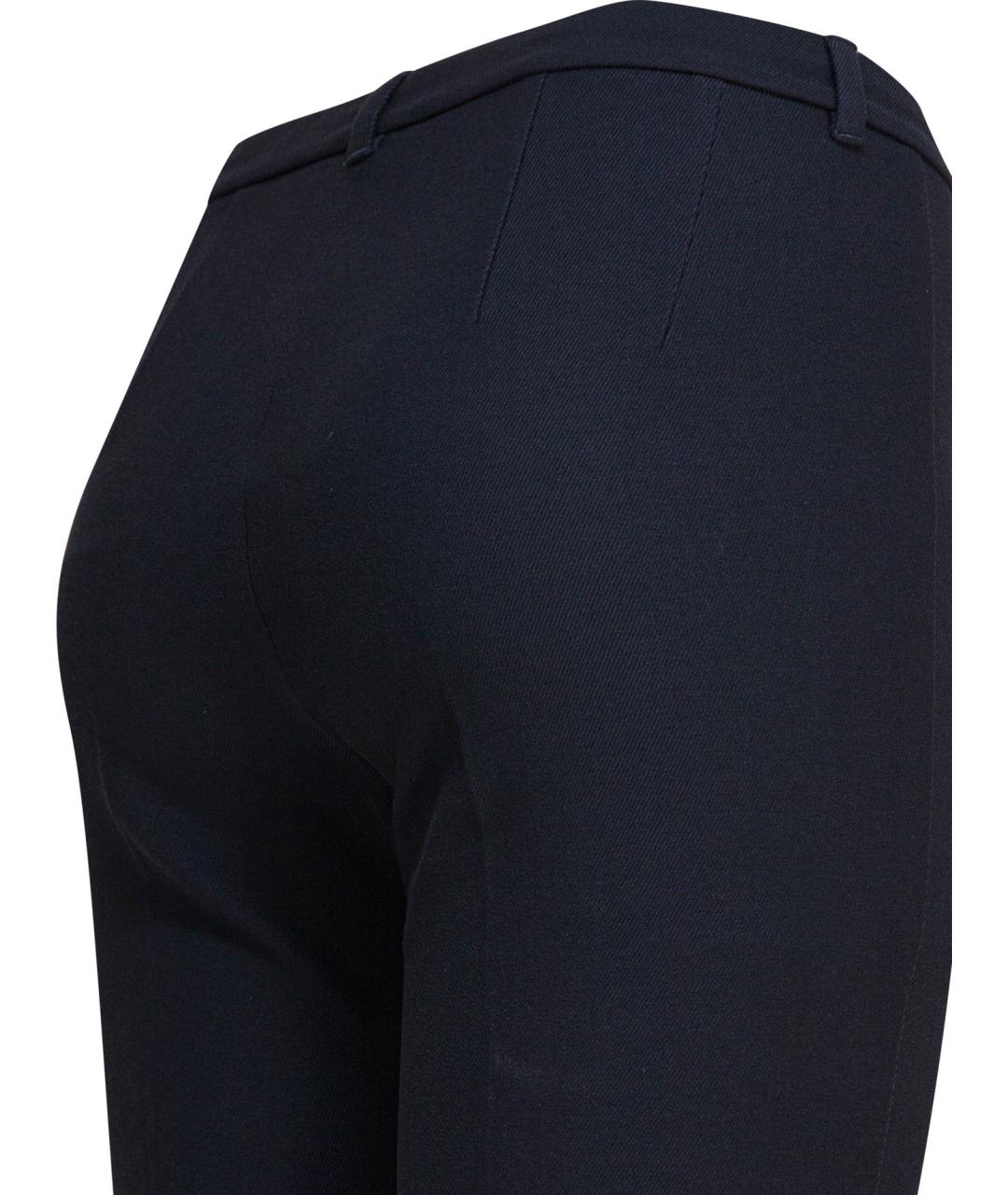 'S MAX MARA Темно-синие хлопковые прямые брюки, фото 4