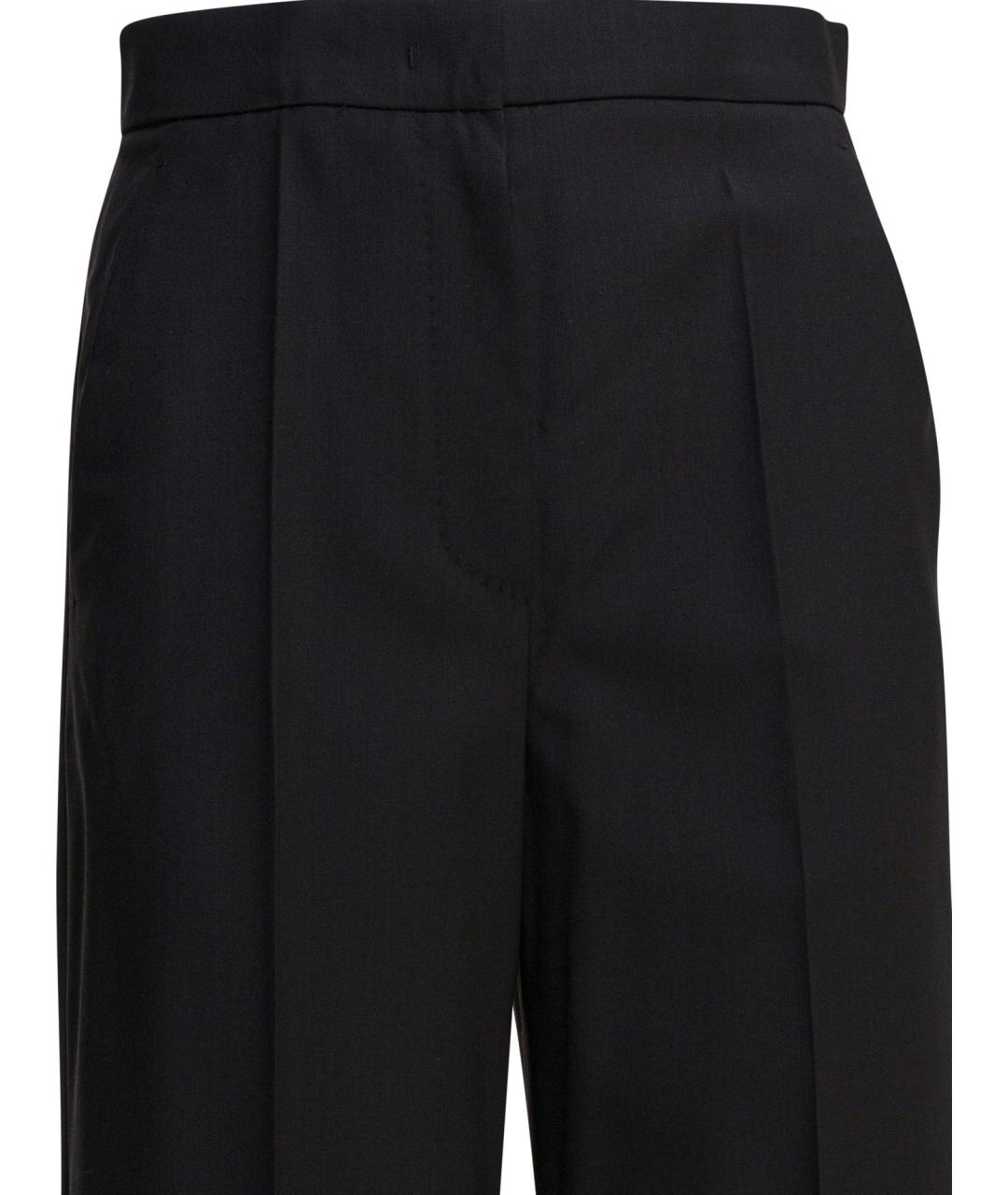 MAX MARA Черные шерстяные прямые брюки, фото 3