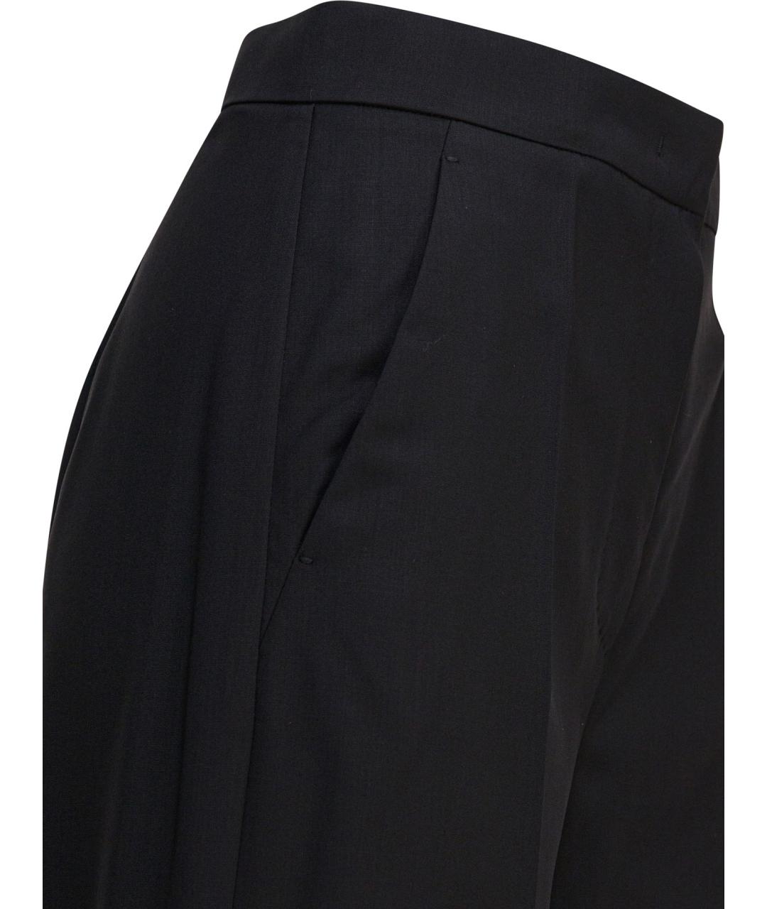 MAX MARA Черные шерстяные прямые брюки, фото 4