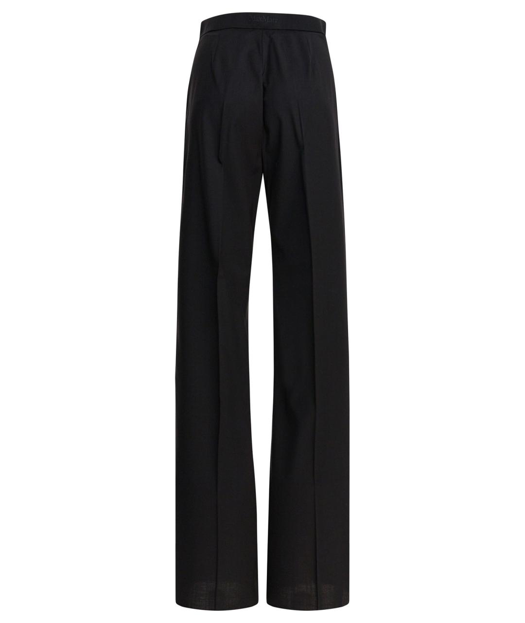 MAX MARA Черные шерстяные прямые брюки, фото 2