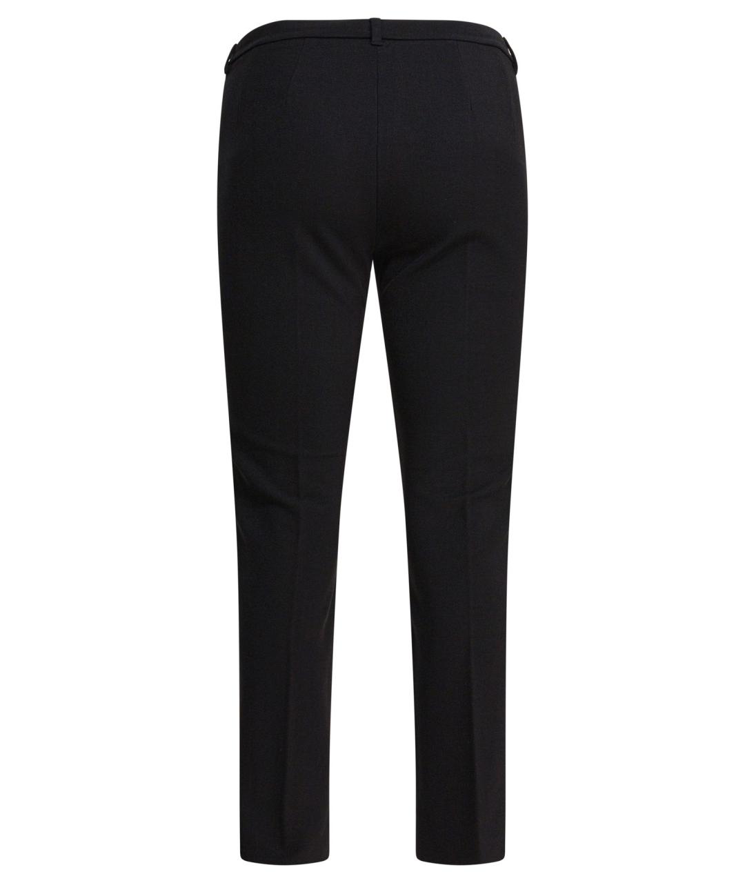 'S MAX MARA Черные хлопковые прямые брюки, фото 2
