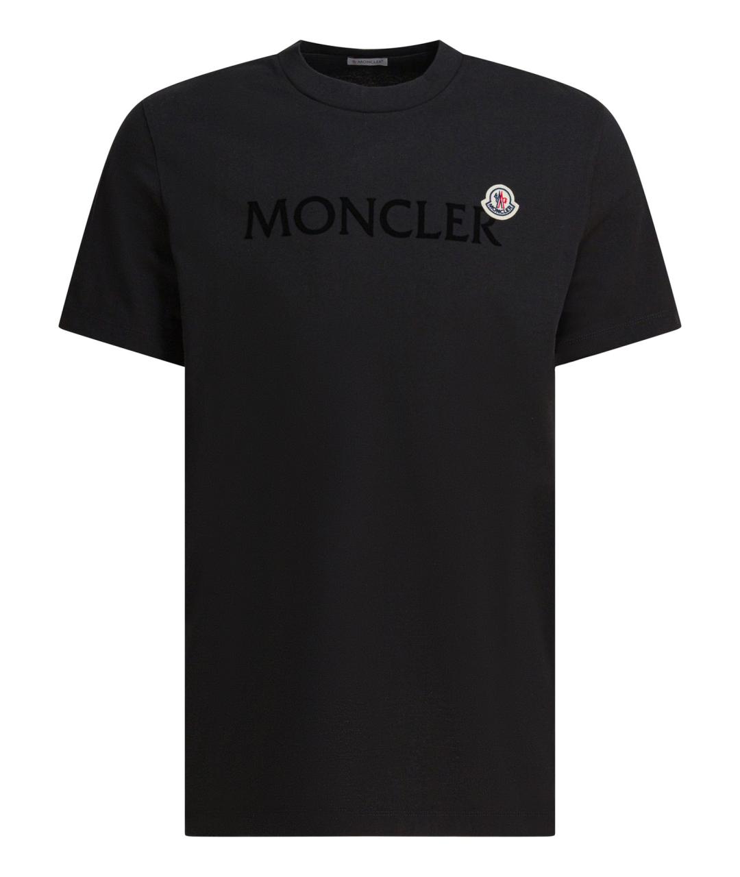 MONCLER Черная хлопковая футболка, фото 1