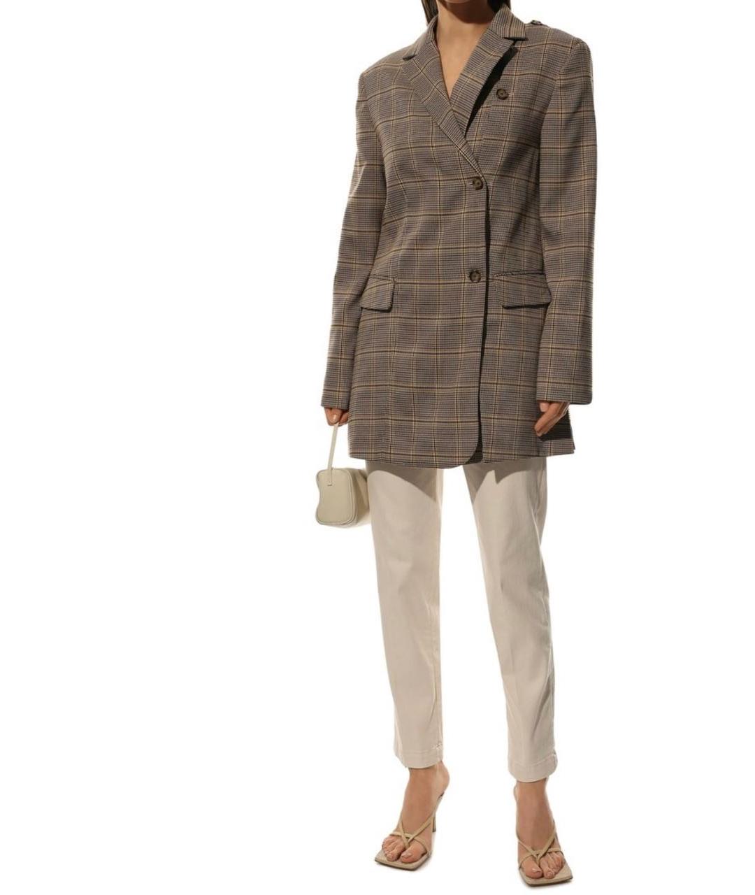BRUNELLO CUCINELLI Бежевые хлопковые прямые брюки, фото 4