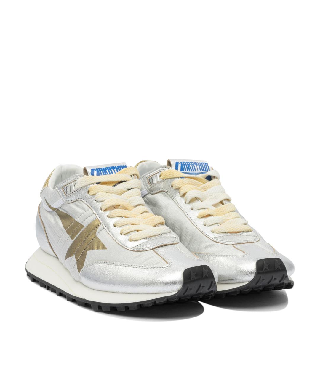 GOLDEN GOOSE DELUXE BRAND Серебряные синтетические кроссовки, фото 2