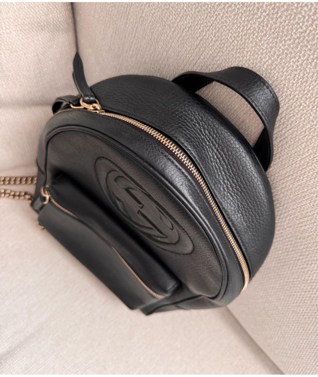 GUCCI Черный кожаный рюкзак, фото 3