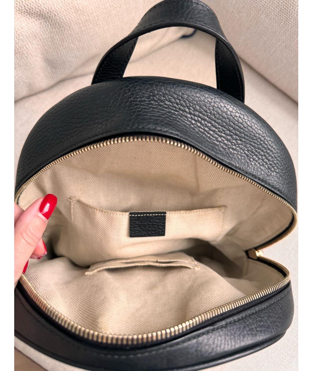 GUCCI Черный кожаный рюкзак, фото 4