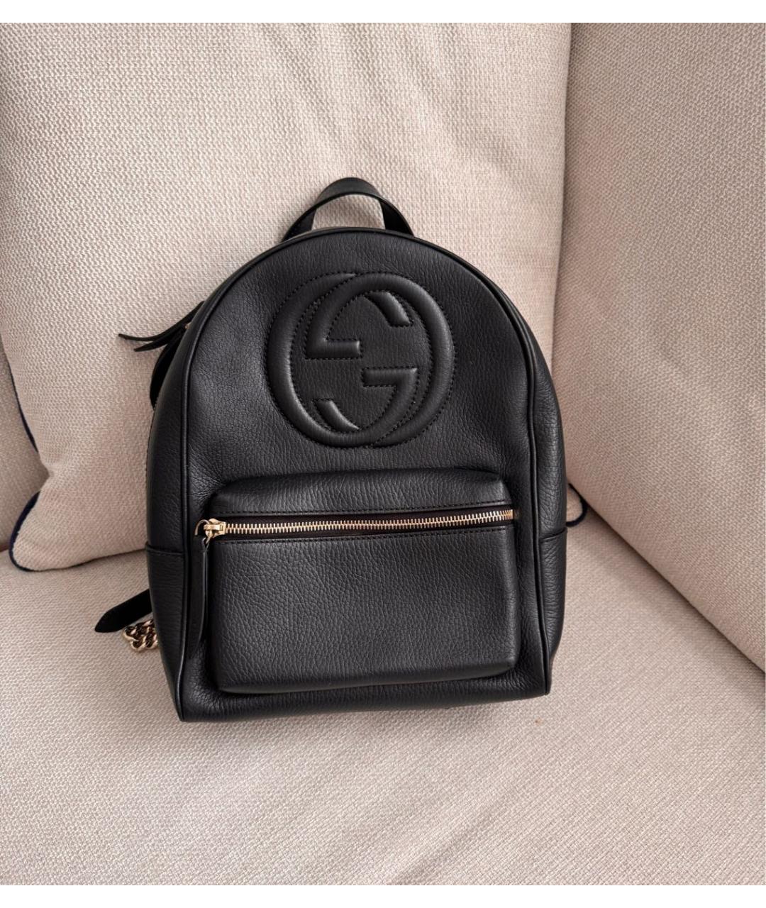 GUCCI Черный кожаный рюкзак, фото 9