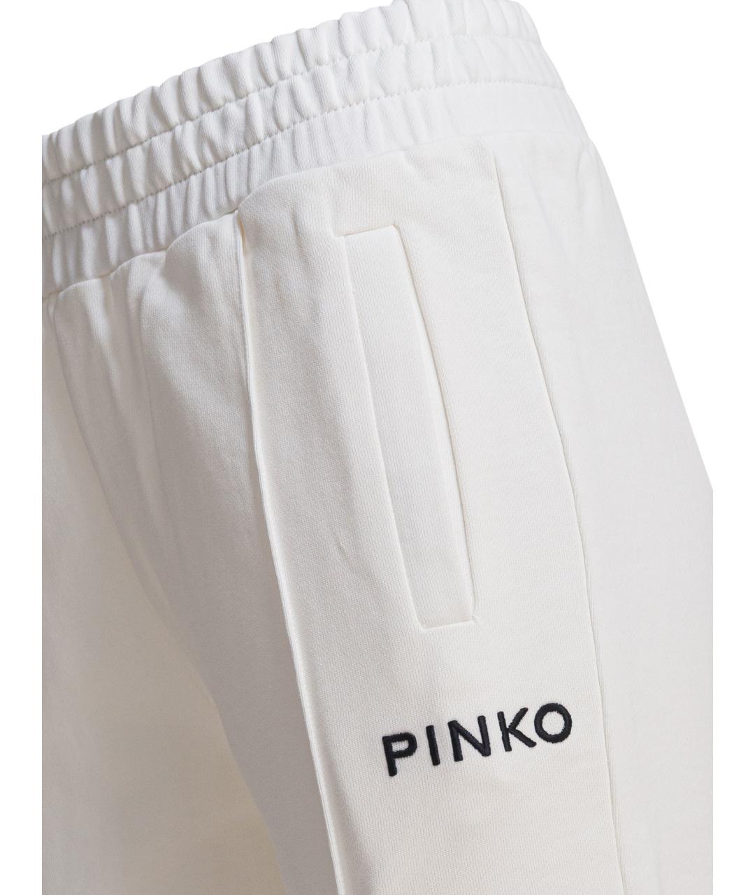 PINKO Белые хлопковые прямые брюки, фото 4
