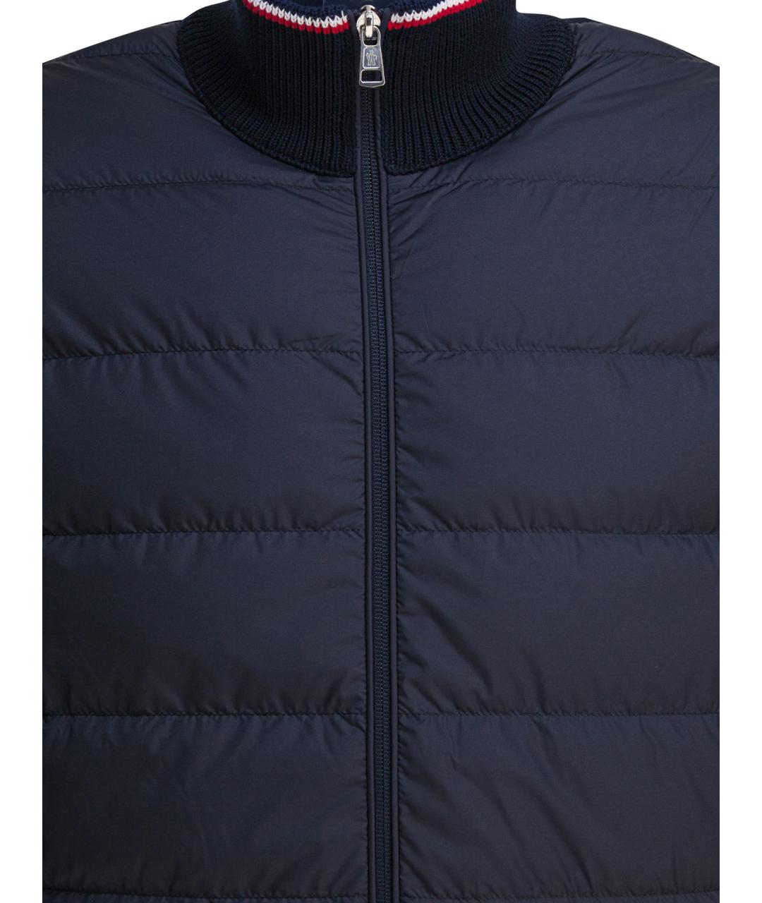 MONCLER Темно-синяя полиэстеровая куртка, фото 3