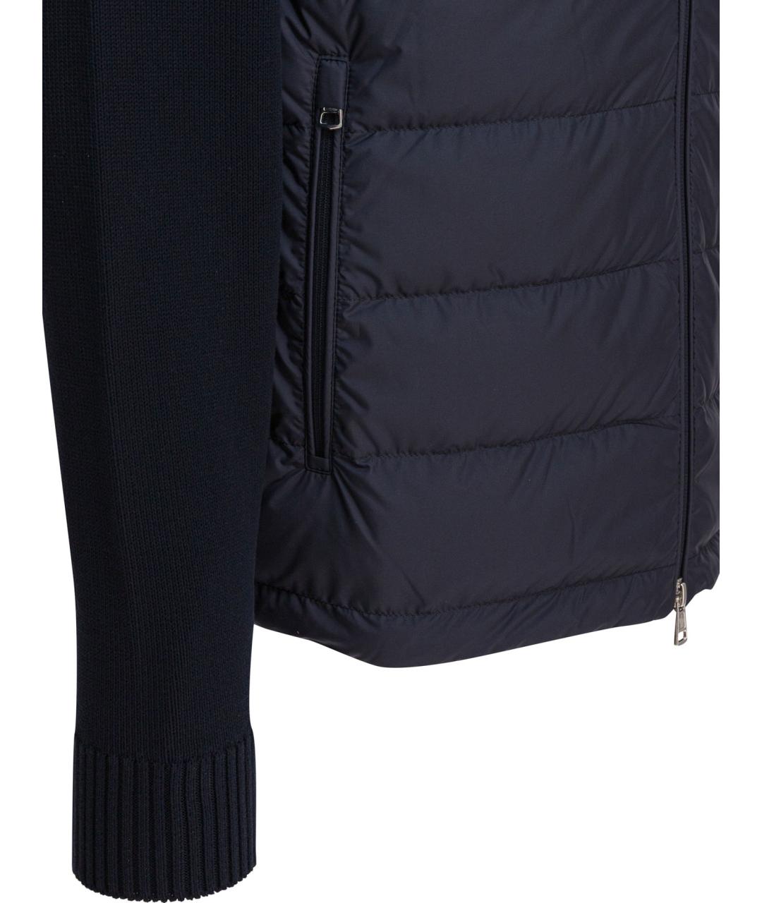 MONCLER Темно-синяя полиэстеровая куртка, фото 4