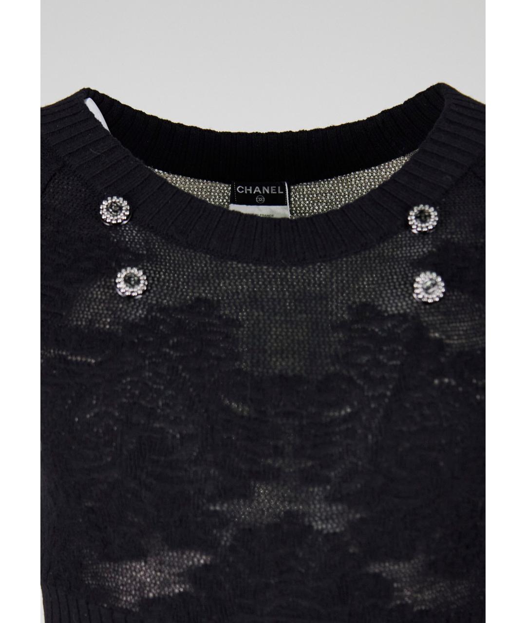 CHANEL Черное шерстяное повседневное платье, фото 3