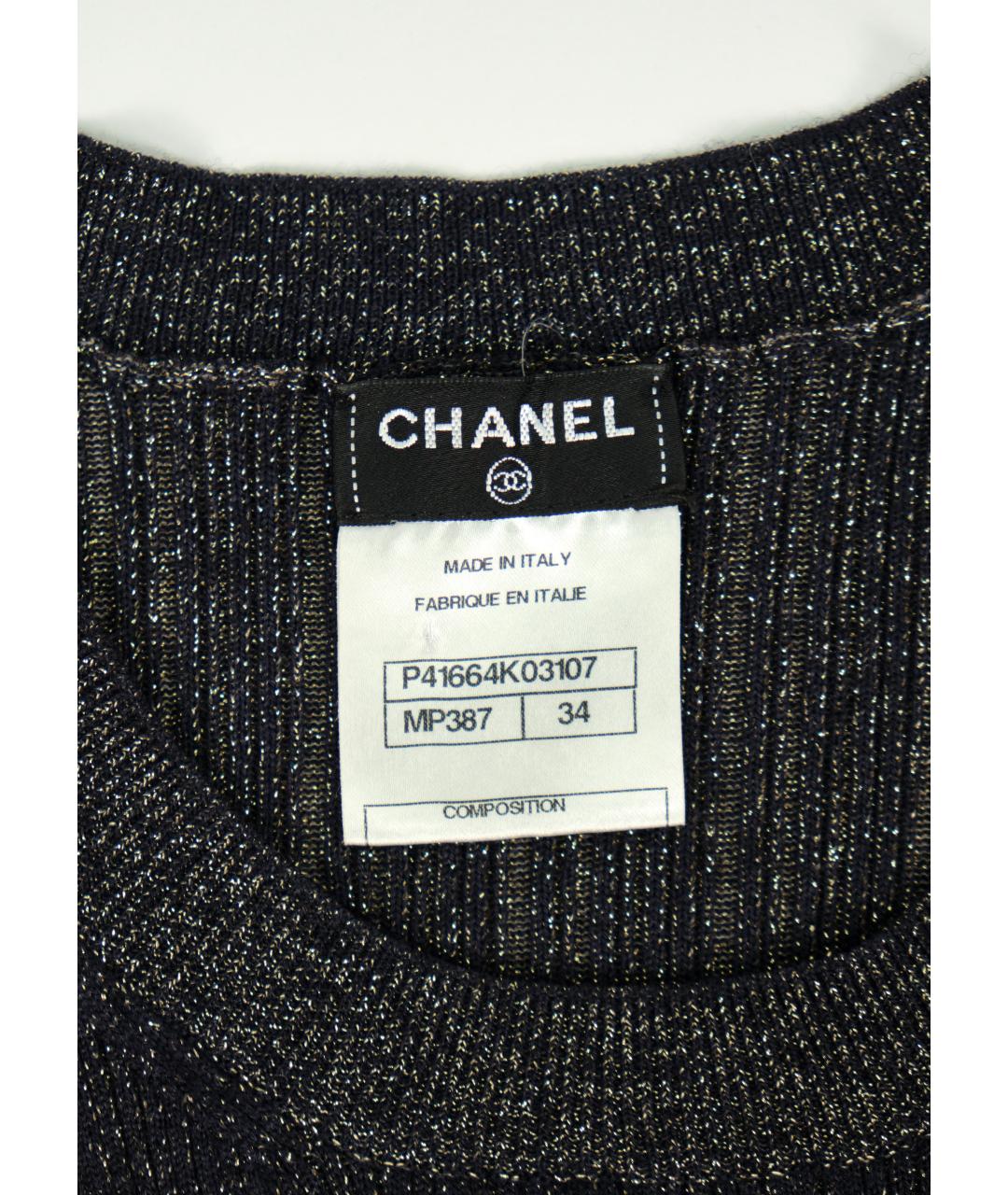 CHANEL Черное кашемировое повседневное платье, фото 8