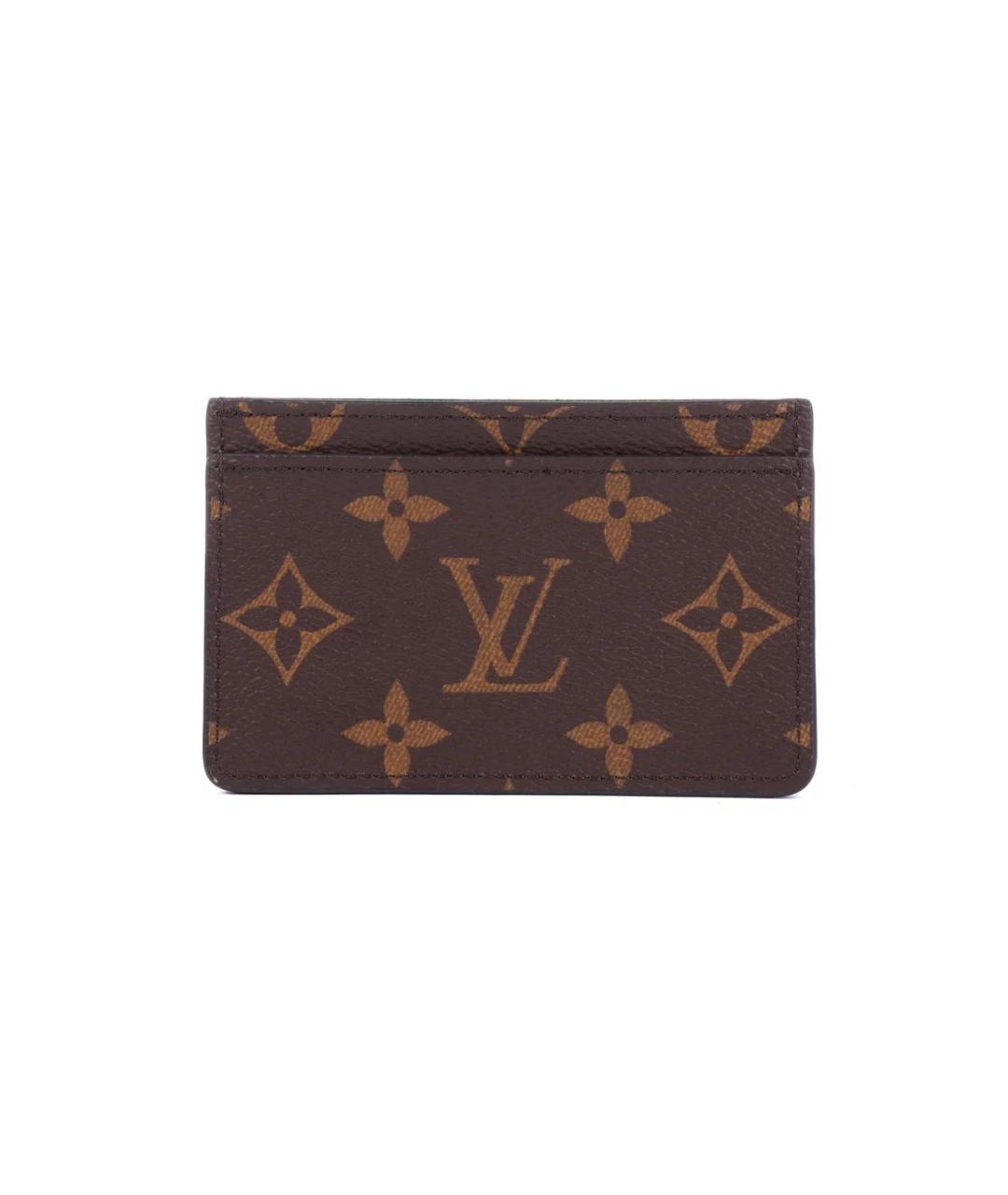 LOUIS VUITTON Коричневый кожаный кардхолдер, фото 3