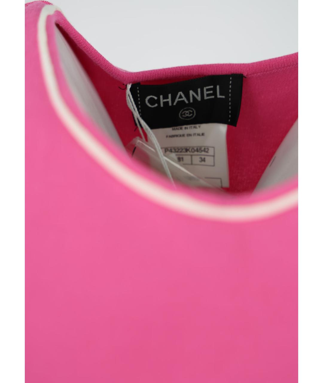 CHANEL Розовый вискозный сарафан, фото 4