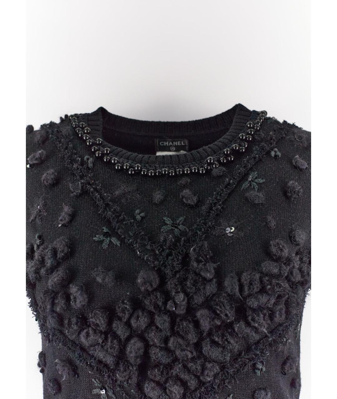 CHANEL Черное шерстяное повседневное платье, фото 3