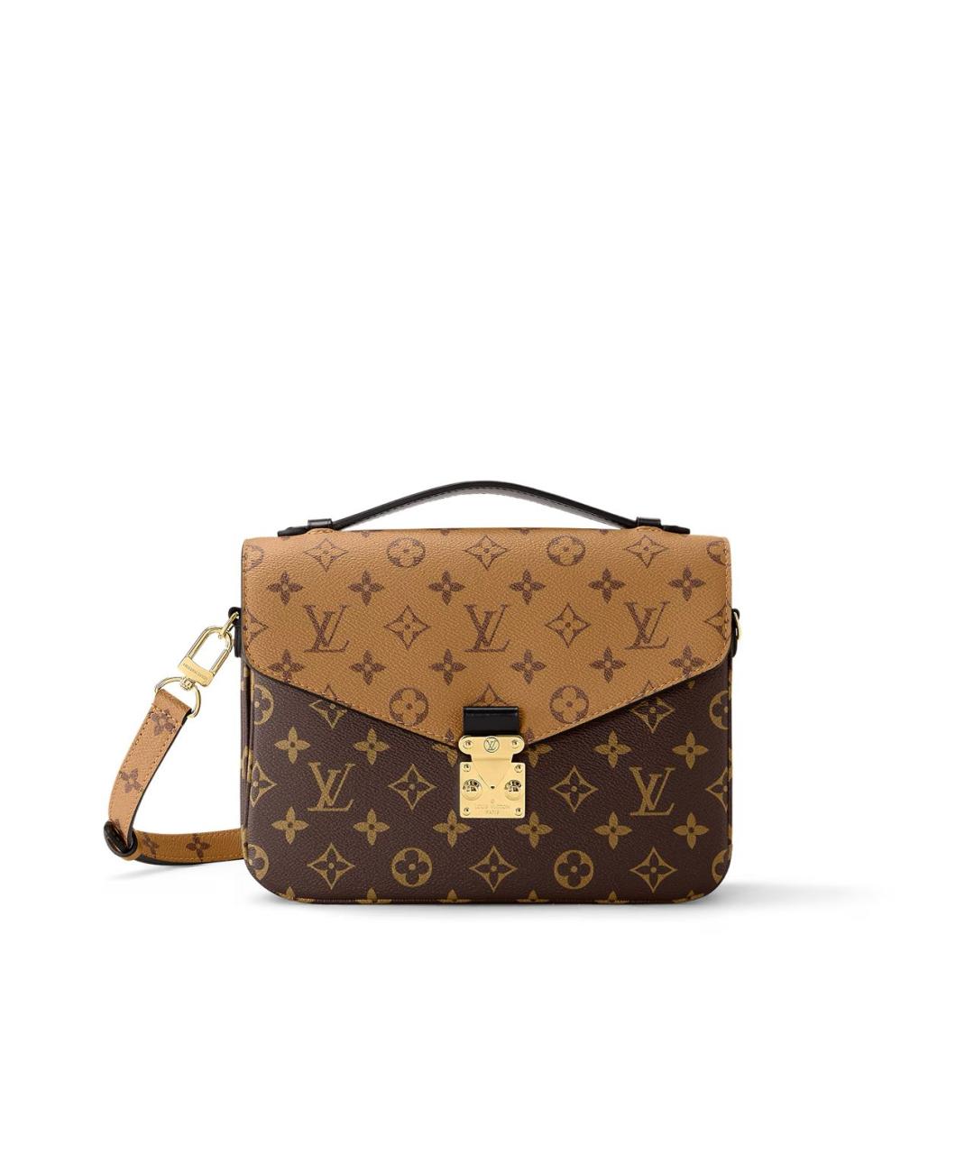 LOUIS VUITTON Коричневая кожаная сумка через плечо, фото 6