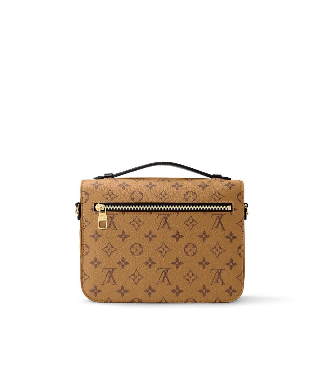LOUIS VUITTON Коричневая кожаная сумка через плечо, фото 3