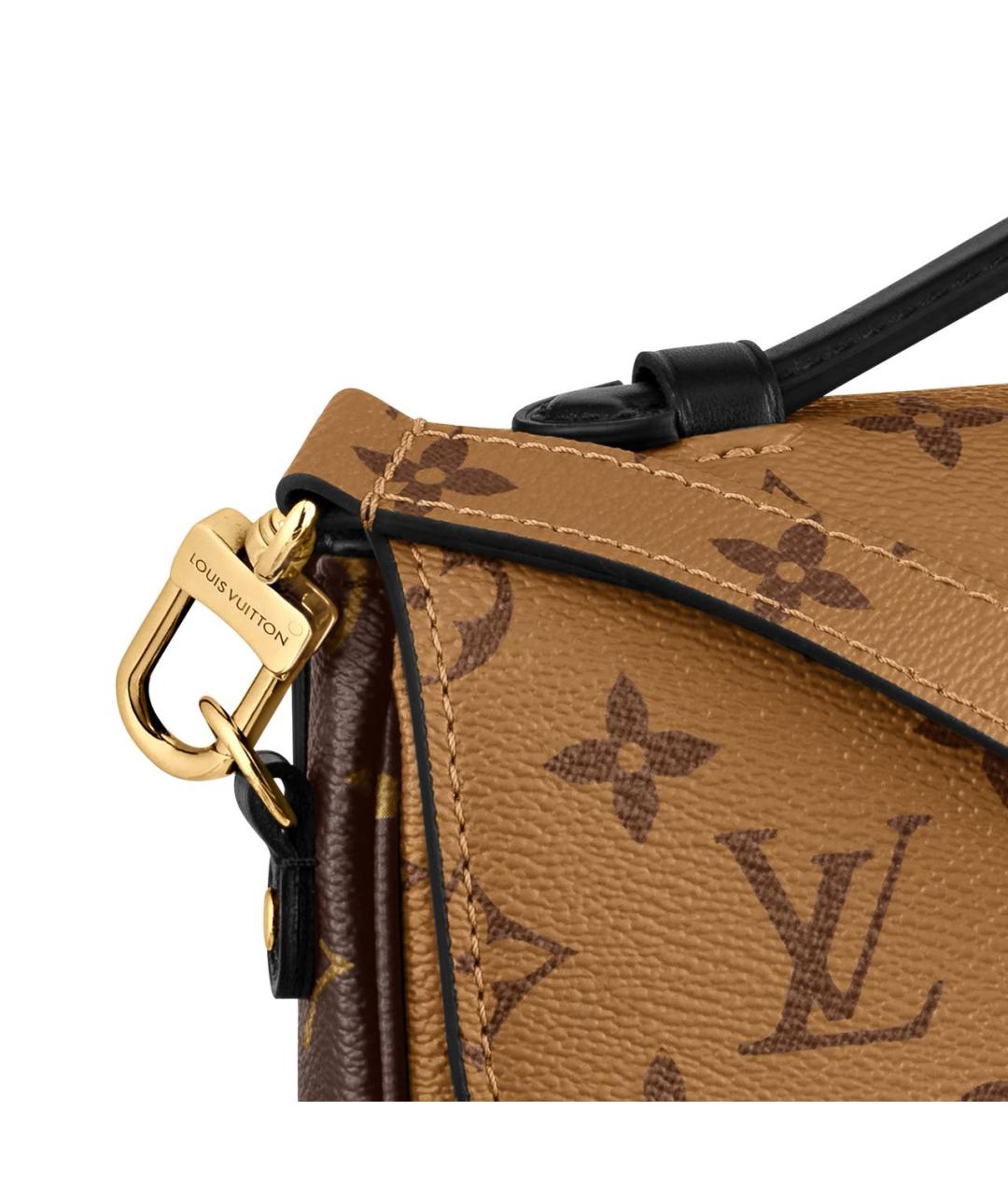 LOUIS VUITTON Коричневая кожаная сумка через плечо, фото 4