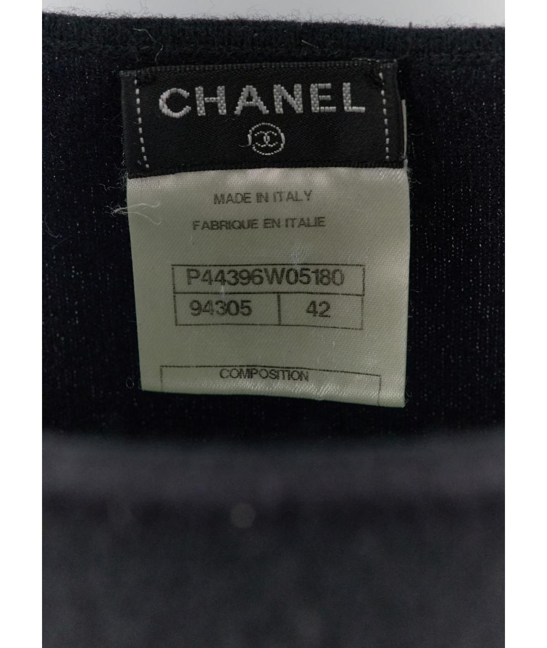 CHANEL Черное шерстяное повседневное платье, фото 4