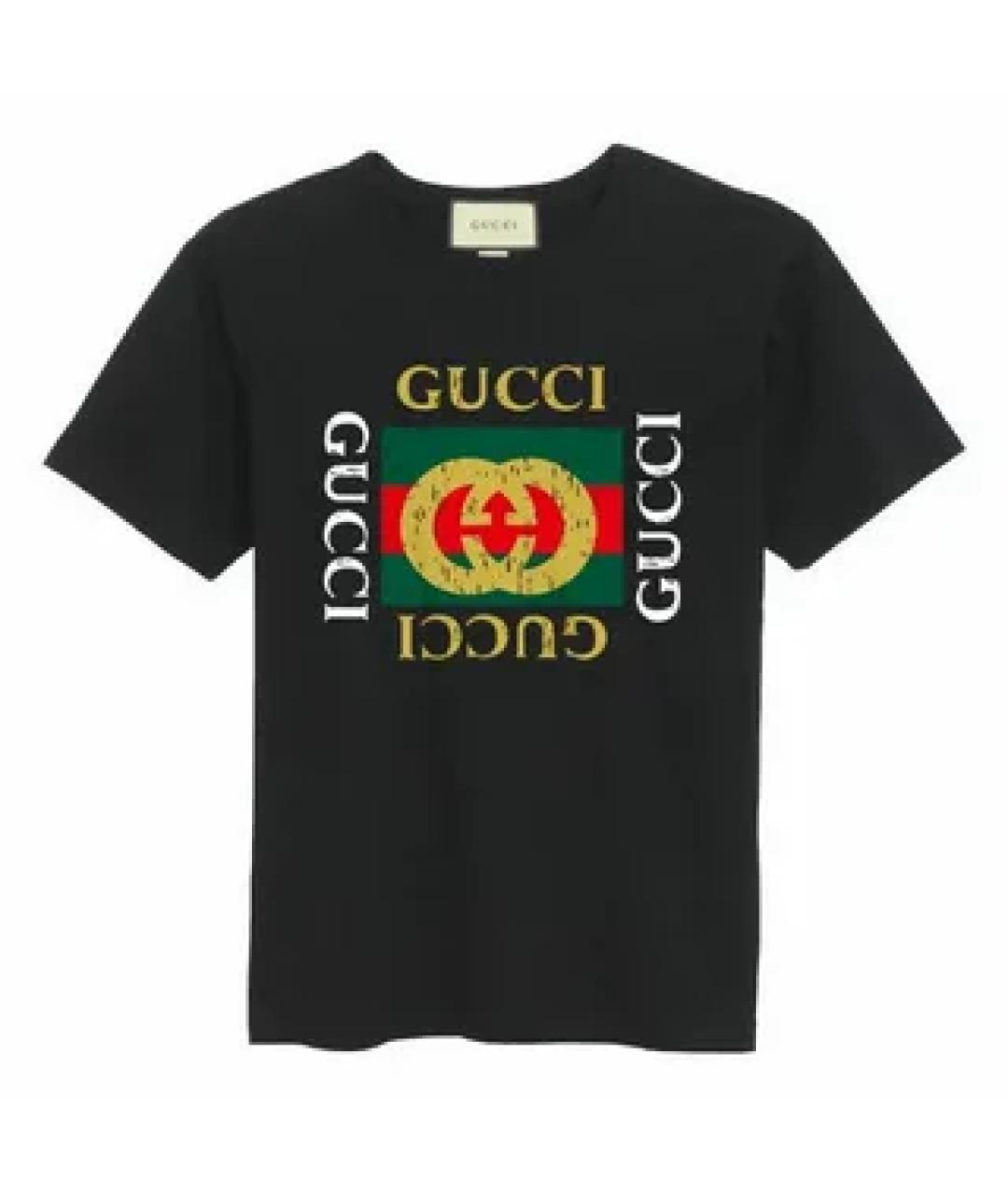 GUCCI Черная хлопковая майка, фото 1