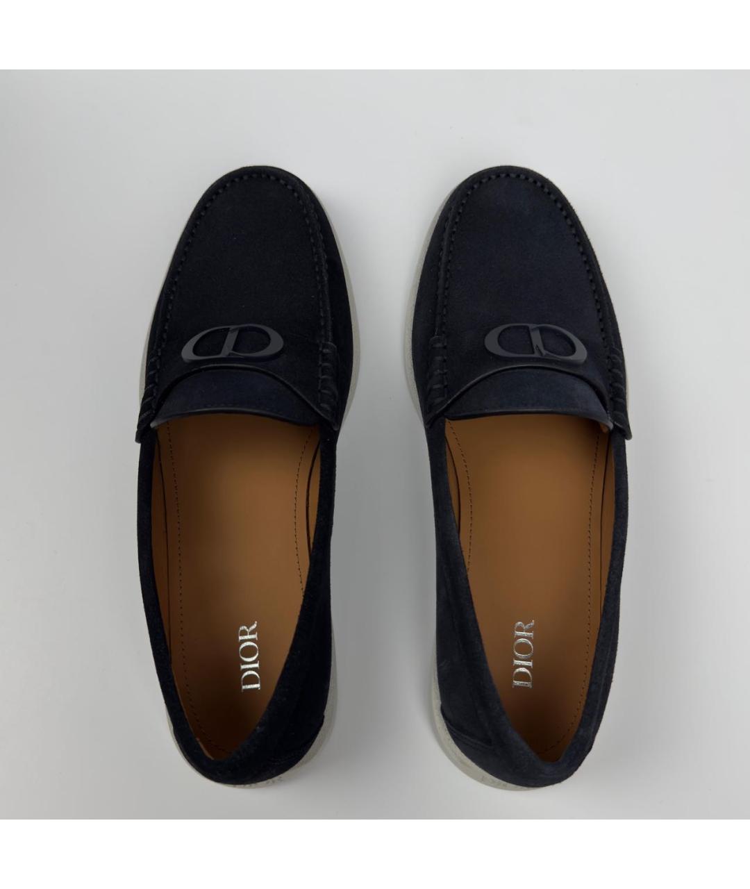 CHRISTIAN DIOR Темно-синие замшевые лоферы, фото 3