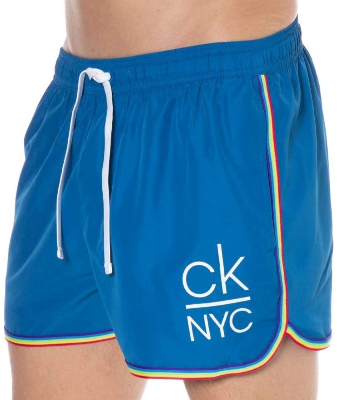 CALVIN KLEIN Синие полиэстеровые плавки, фото 6